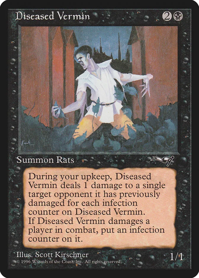 1996 Alliances Diseased Vermin uncommon #46 uncommon card image