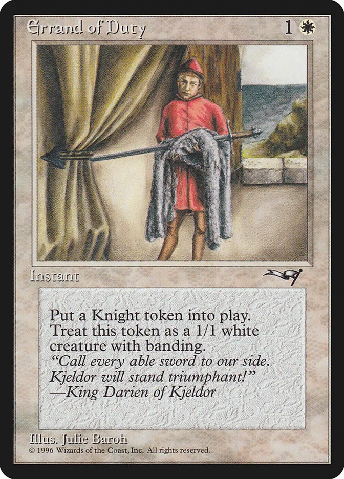 1996 Alliances Errand of Duty common #2a common card image