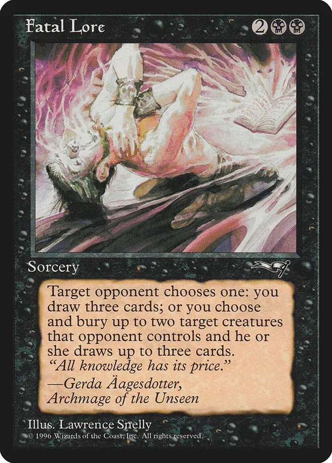 1996 Alliances Fatal Lore rare #48 rare card image
