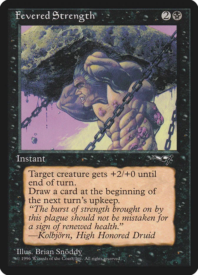 1996 Alliances Fevered Strength common #50a common card image