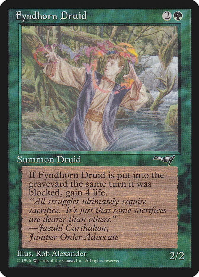 1996 Alliances Fyndhorn Druid common #90a common card image