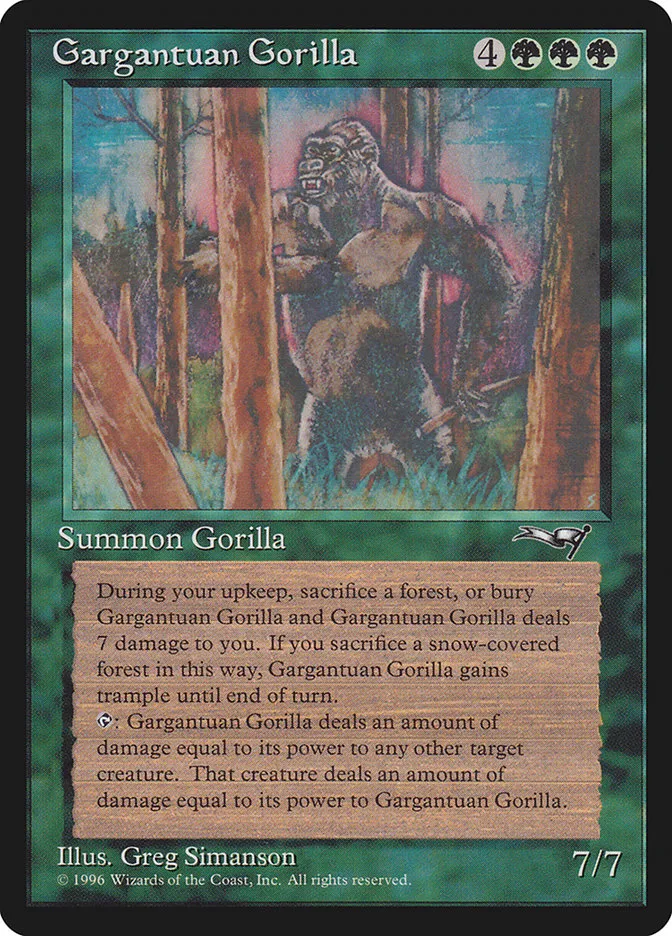 1996 Alliances Gargantuan Gorilla rare #91 rare card image