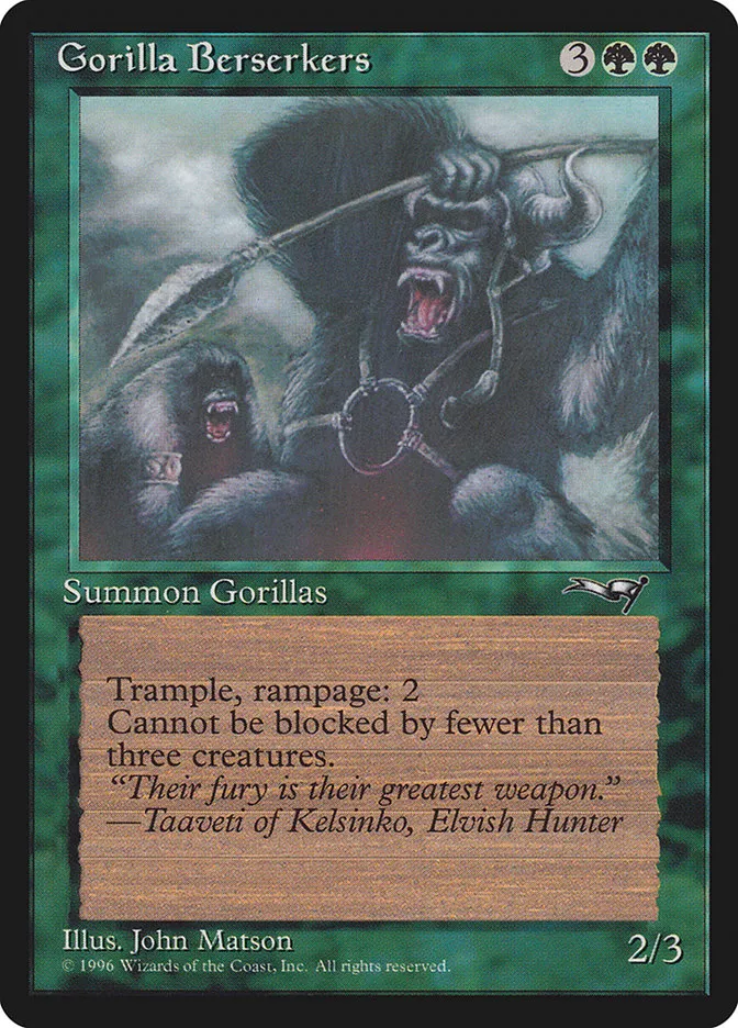 1996 Alliances Gorilla Berserkers common #93a common card image