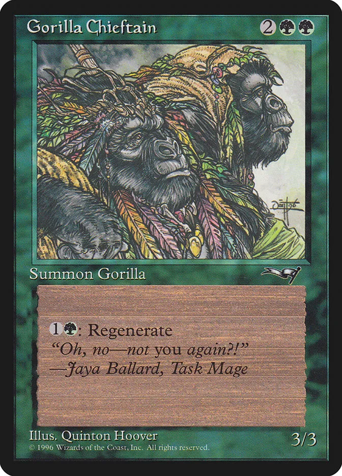 1996 Alliances Gorilla Chieftain common #94a common card image