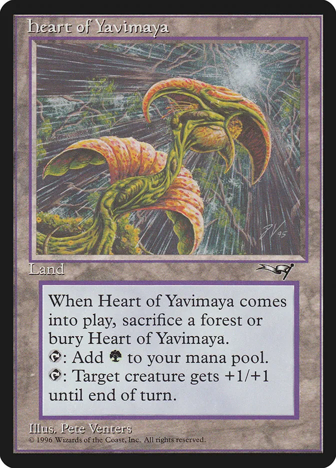 1996 Alliances Heart of Yavimaya #138 rare card image