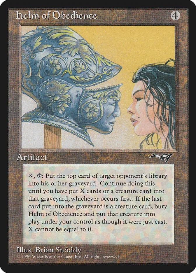 1996 Alliances Helm of Obedience rare #121 rare card image