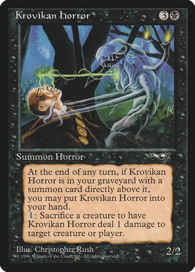 1996 Alliances Krovikan Horror rare #53 rare card image