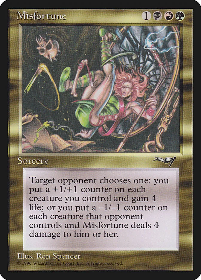 1996 Alliances Misfortune rare #113 rare card image