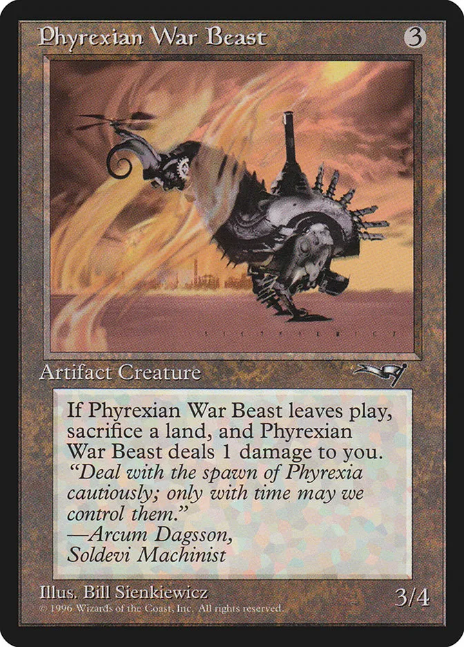 1996 Alliances Phyrexian War Beast common #127a common card image