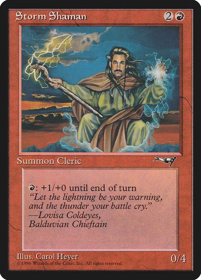 1996 Alliances Storm Shaman common #81a common card image