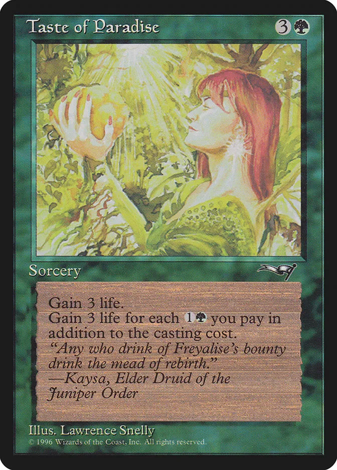 1996 Alliances Taste of Paradise common #100a common card image