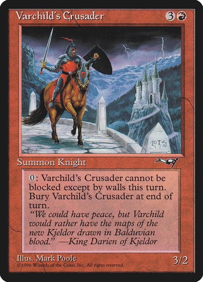 1996 Alliances Varchild's Crusader common #82a common card image