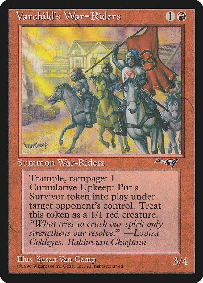 1996 Alliances Varchild's War-Riders rare #83 rare card image