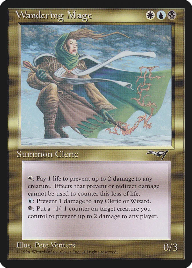1996 Alliances Wandering Mage #111 rare card image