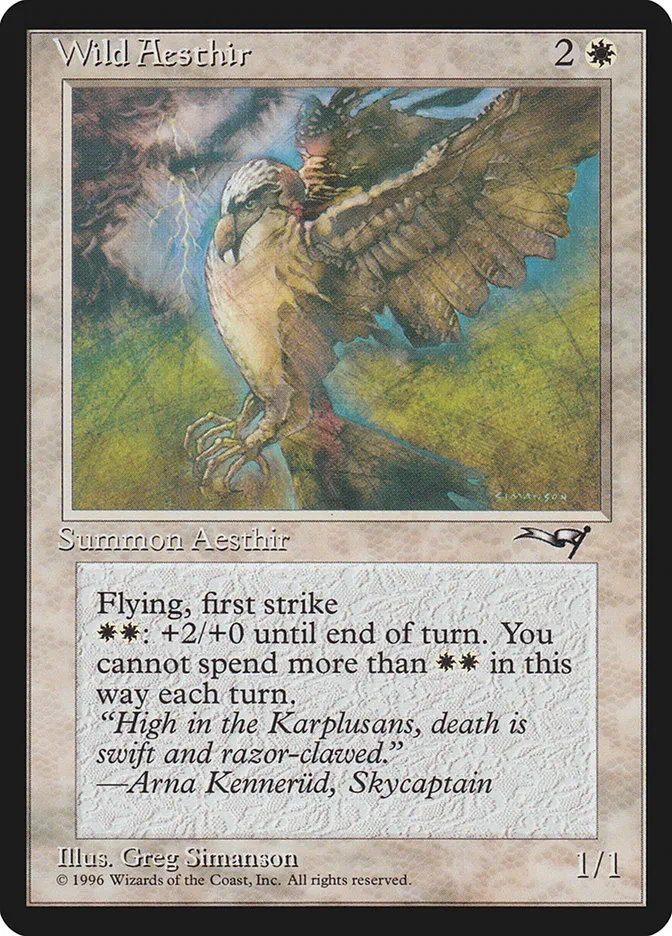 1996 Alliances Wild Aesthir common #21a common card image