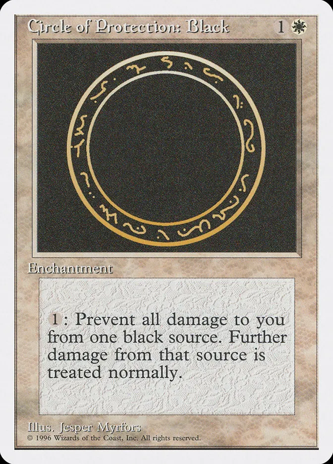 1996 Introductory Two-Player Set Circle of Protection: Black common #2 common card image