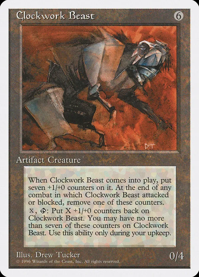 1996 Introductory Two-Player Set Clockwork Beast rare #49 rare card image