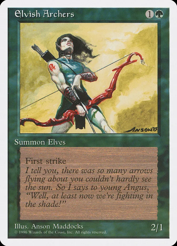 1996 Introductory Two-Player Set Elvish Archers #41 rare card image