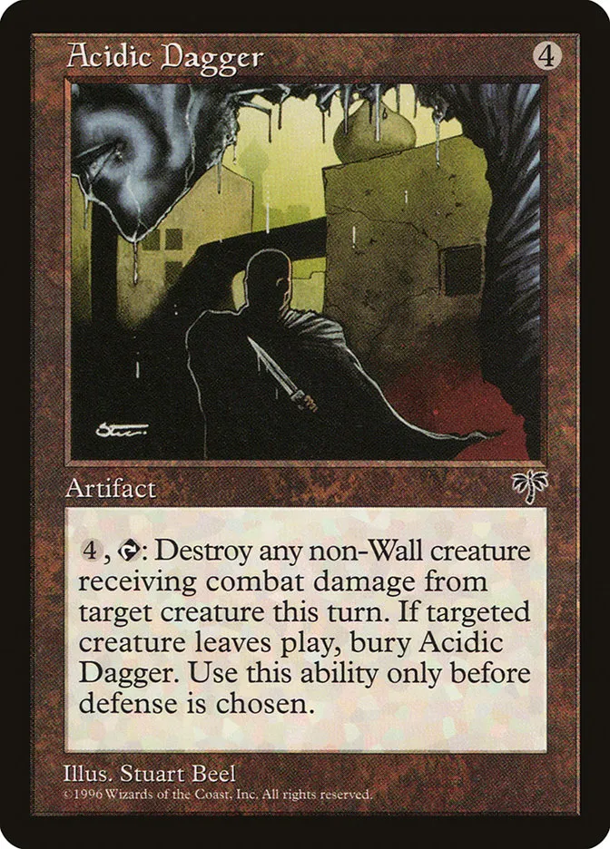 1996 Mirage Acidic Dagger rare #291 rare card image