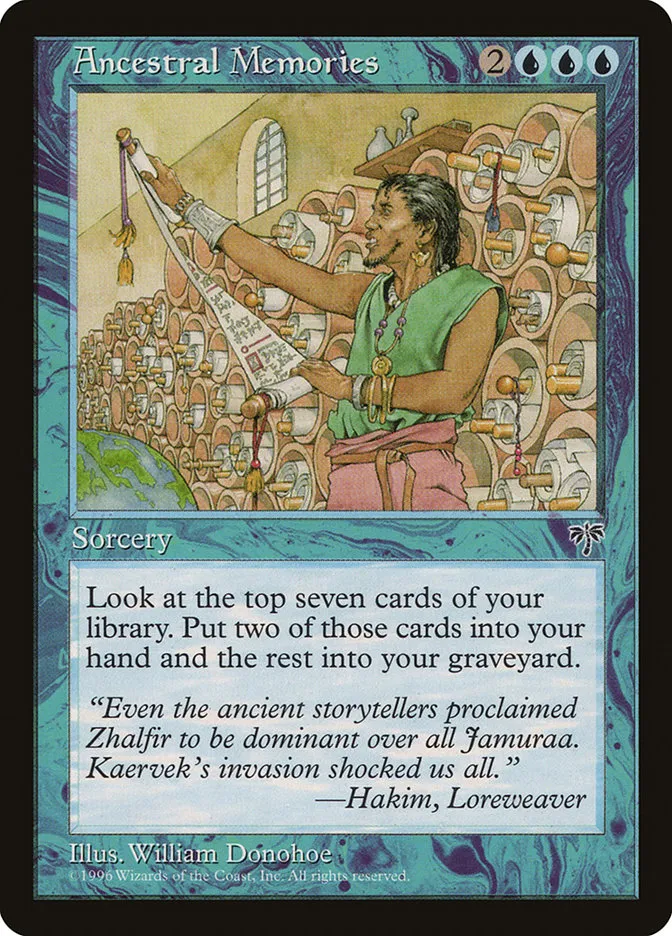 1996 Mirage Ancestral Memories rare #52 rare card image