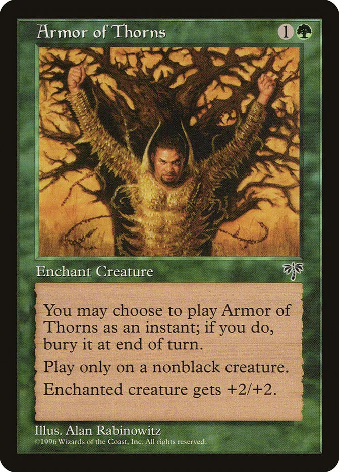 1996 Mirage Armor of Thorns common #206 common card image