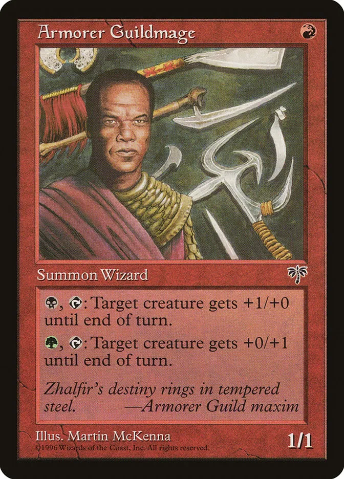 1996 Mirage Armorer Guildmage common #156 common card image