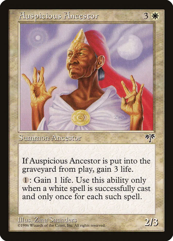 1996 Mirage Auspicious Ancestor rare #3 rare card image