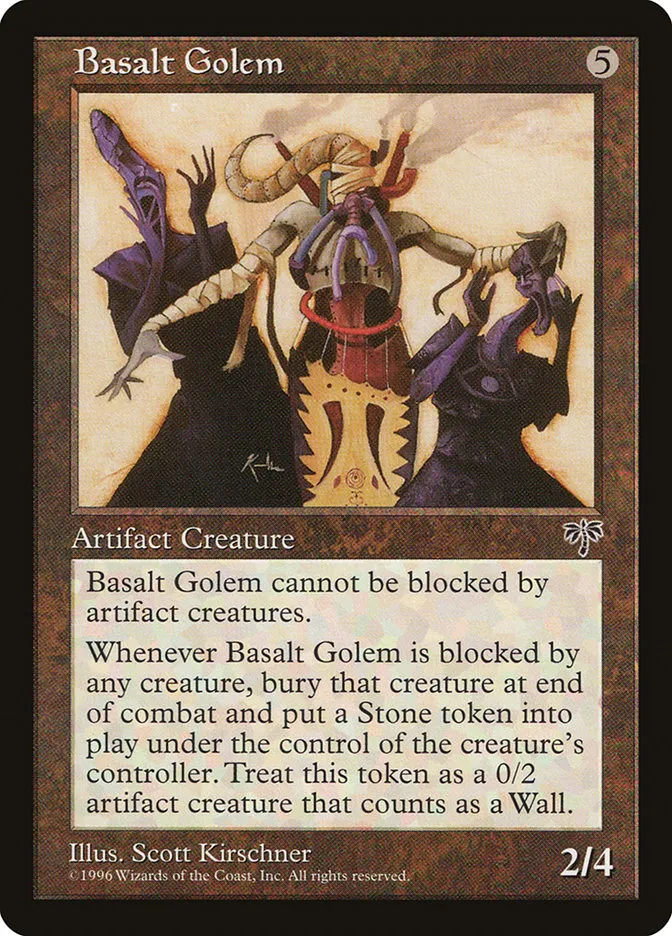 1996 Mirage Basalt Golem uncommon #294 uncommon card image