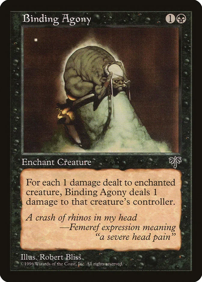 1996 Mirage Binding Agony common #106 common card image