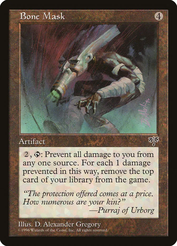 1996 Mirage Bone Mask rare #295 rare card image