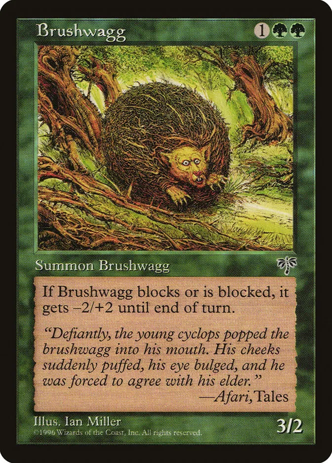 1996 Mirage Brushwagg rare #208 rare card image
