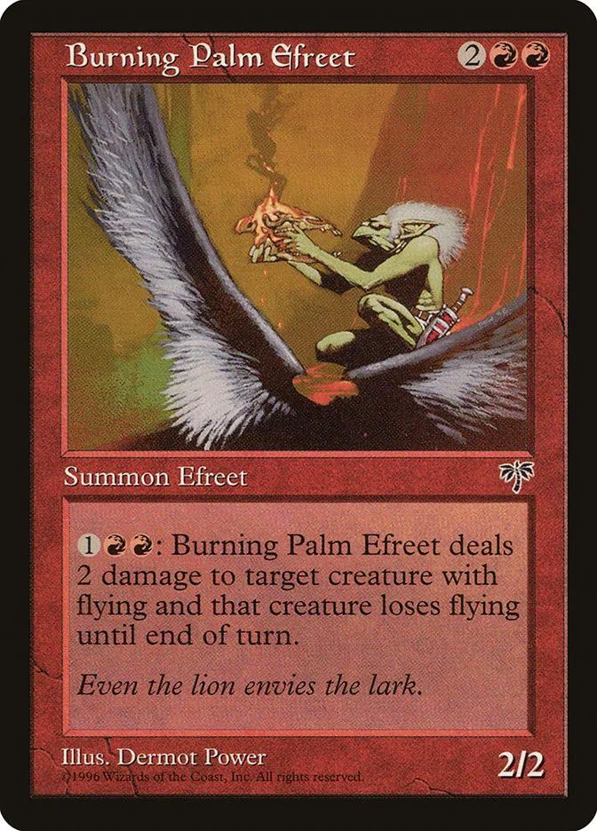 1996 Mirage Burning Palm Efreet uncommon #161 uncommon card image