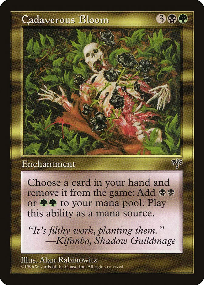 1996 Mirage Cadaverous Bloom #258 rare card image