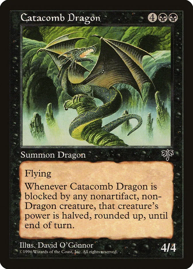 1996 Mirage Catacomb Dragon rare #112 rare card image