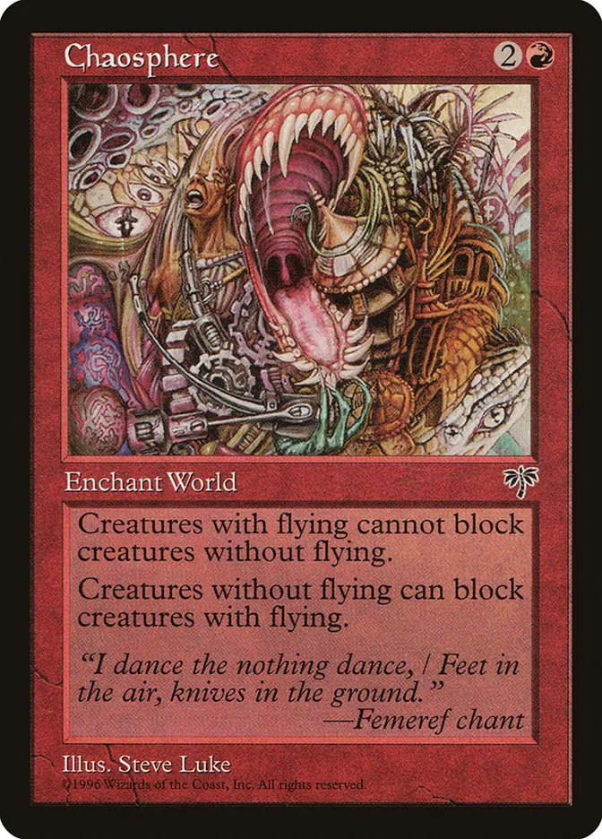 1996 Mirage Chaosphere rare #164 rare card image
