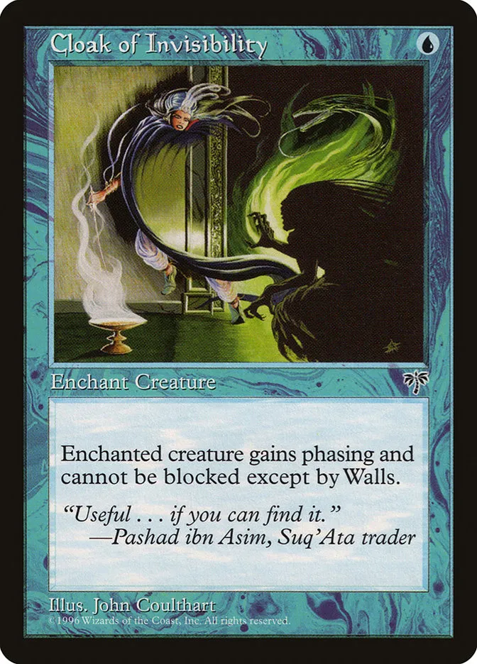 1996 Mirage Cloak of Invisibility #58 common card image
