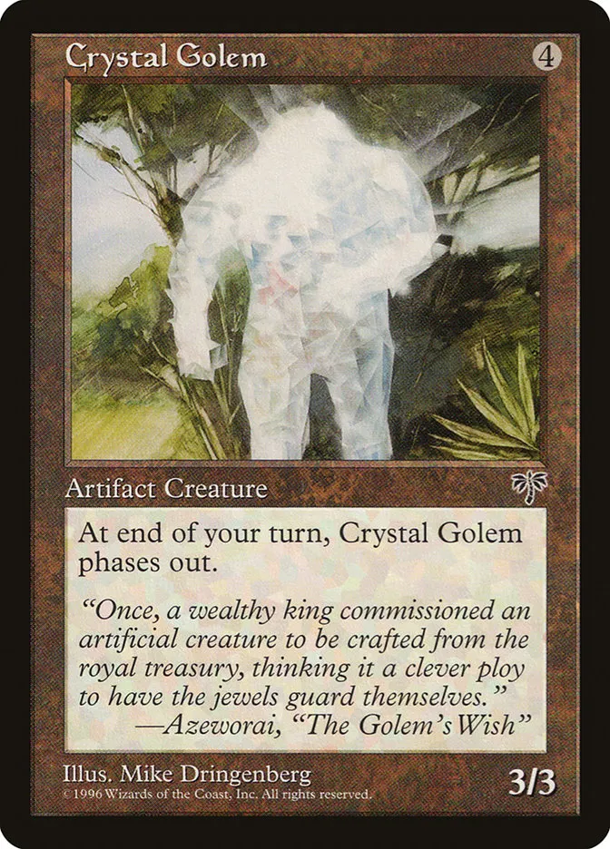 1996 Mirage Crystal Golem uncommon #298 uncommon card image