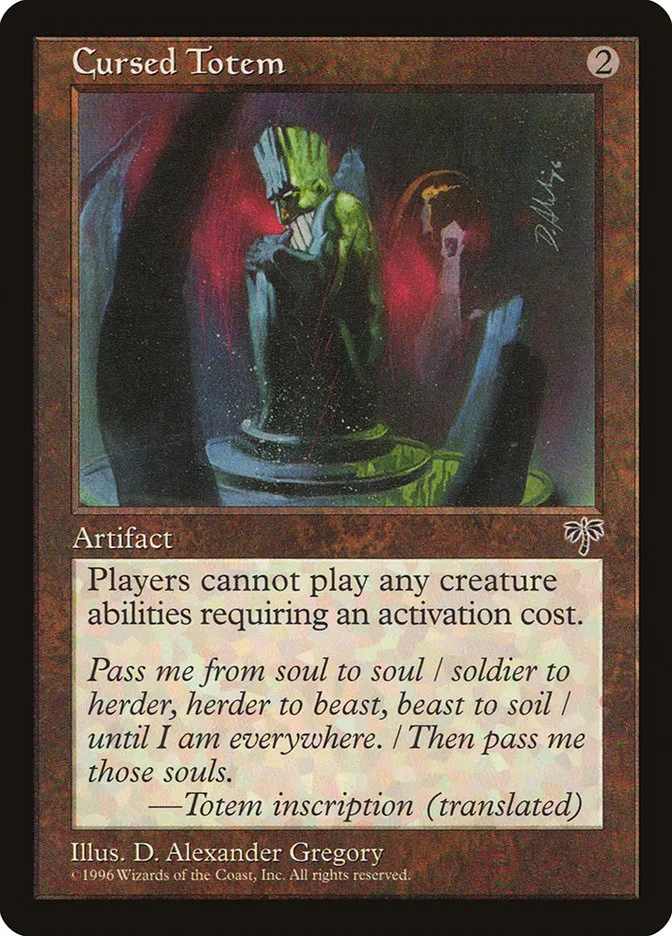 1996 Mirage Cursed Totem #299 rare card image