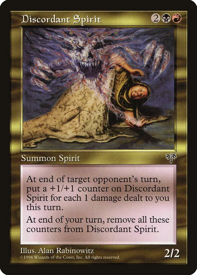 1996 Mirage Discordant Spirit rare #261 rare card image