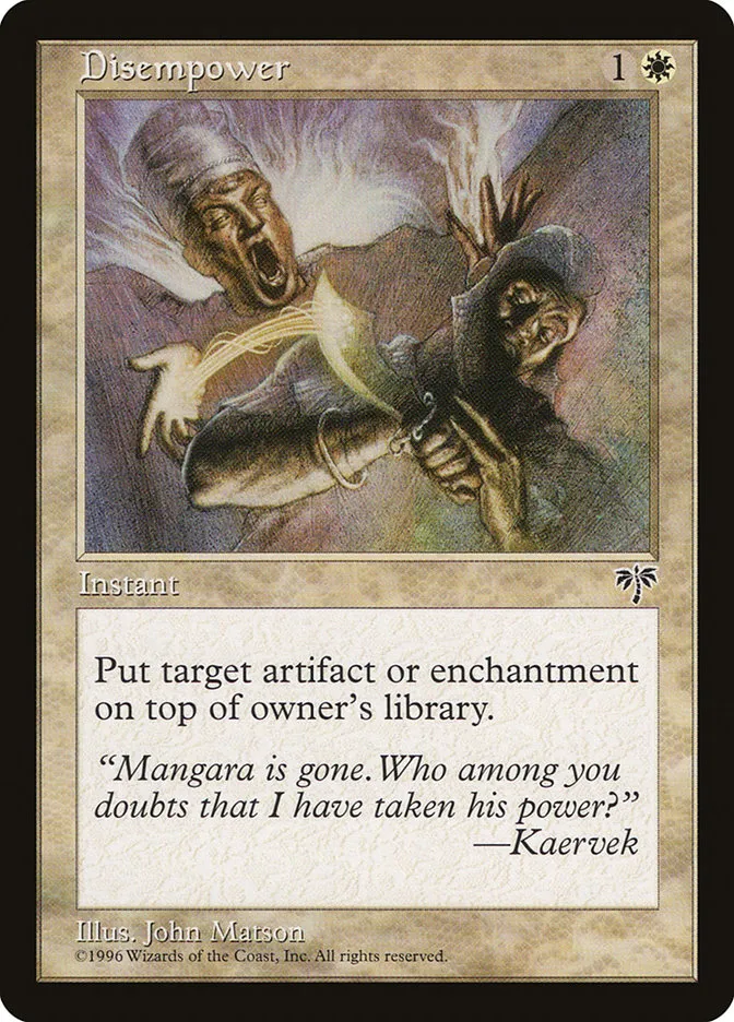 1996 Mirage Disempower common #9 common card image