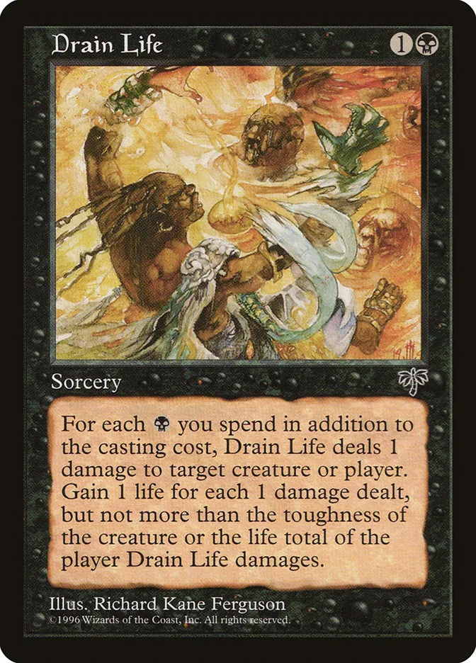 1996 Mirage Drain Life common #118 common card image