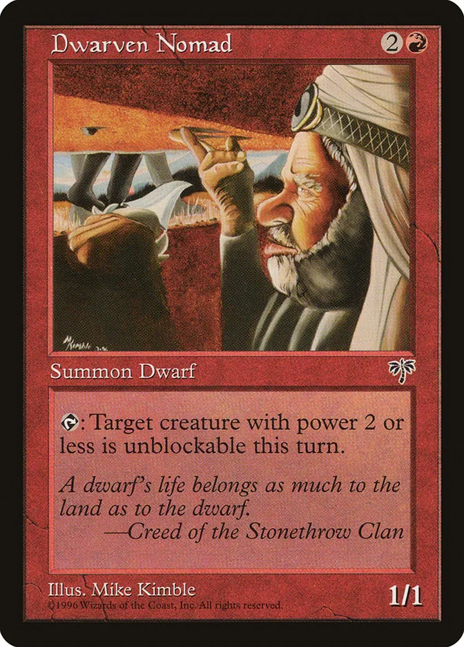 1996 Mirage Dwarven Nomad common #170 common card image