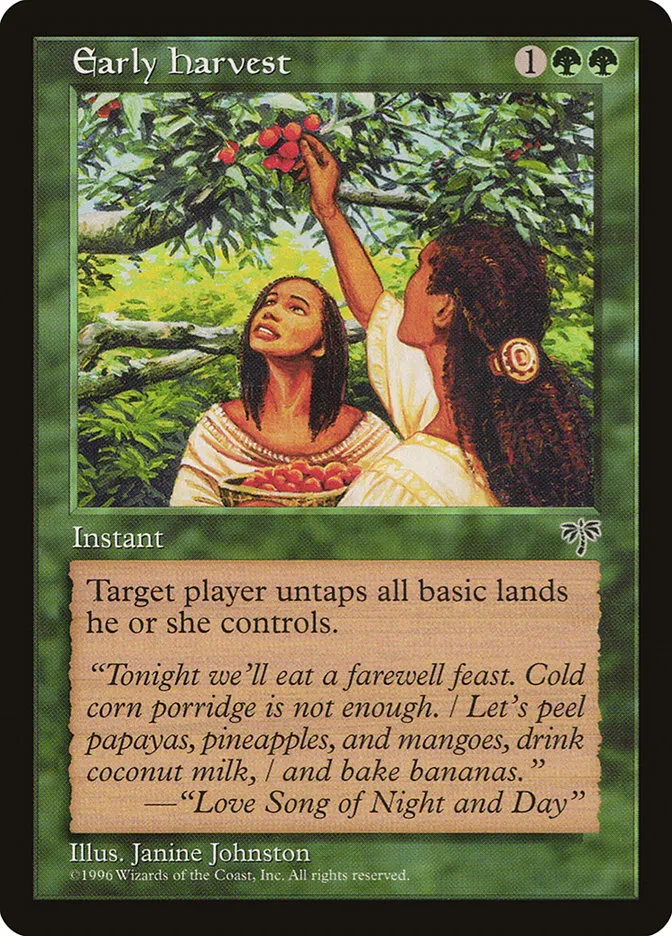 1996 Mirage Early Harvest rare #213 rare card image