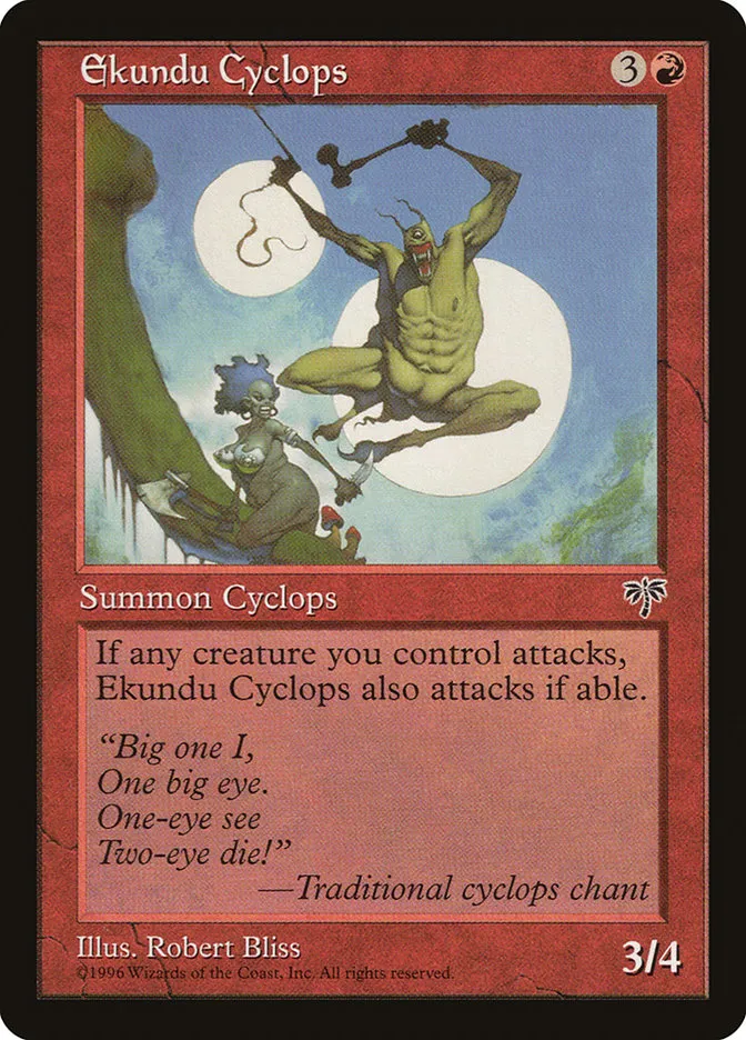 1996 Mirage Ekundu Cyclops common #171 common card image