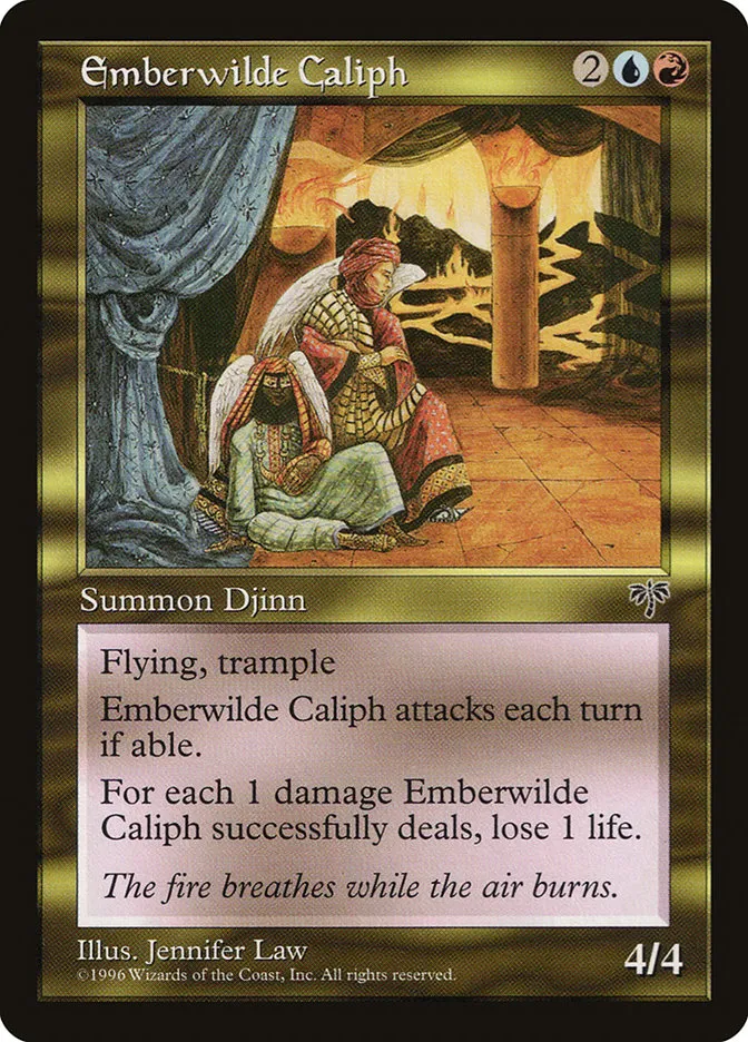 1996 Mirage Emberwilde Caliph rare #262 rare card image