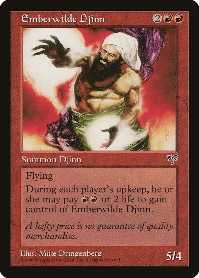 1996 Mirage Emberwilde Djinn #172 rare card image