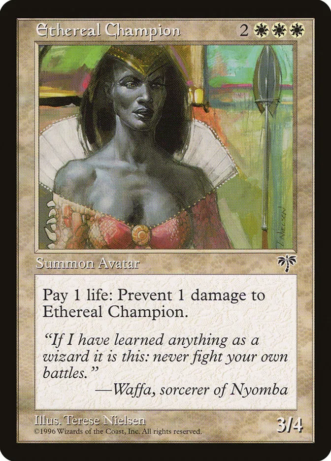 1996 Mirage Ethereal Champion rare #15 rare card image