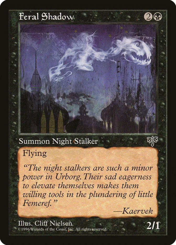 1996 Mirage Feral Shadow common #122 common card image