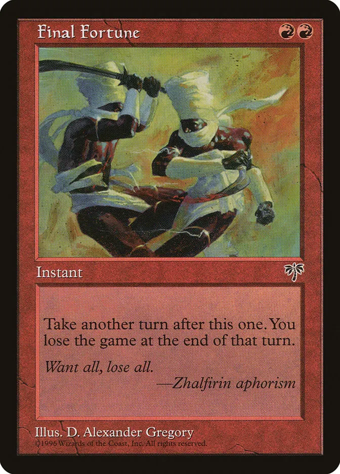 1996 Mirage Final Fortune #173 rare card image