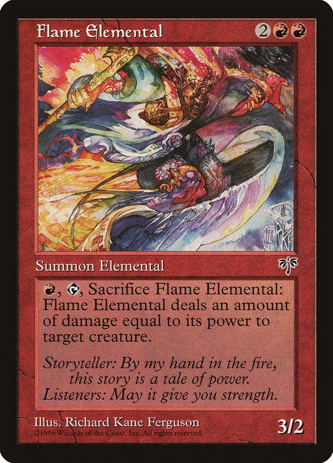 1996 Mirage Flame Elemental uncommon #175 uncommon card image
